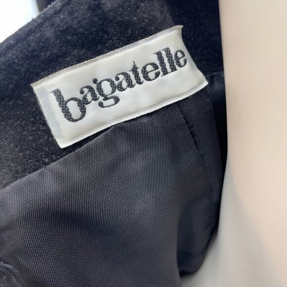 BAGATELLE Fitted Suede Leather VTG 90’s Minimalist Sheat Black Dress s 6 - Picture 7 of 8